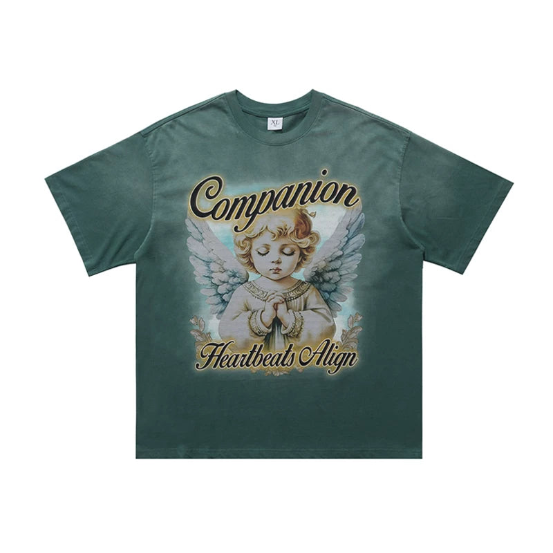ONSEVENINE "Companion" Praying Cherub Graphic Tee