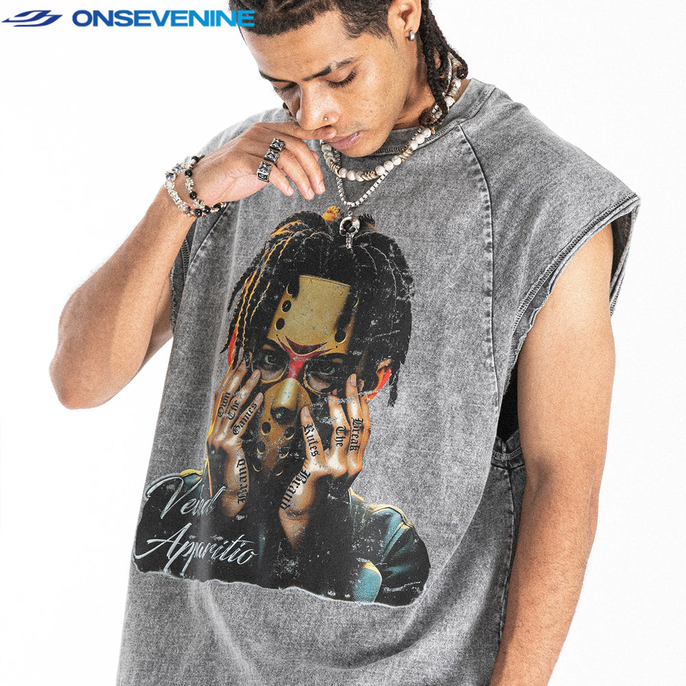 ONSEVENINE Hockey Mask Portrait Sleeveless Tee
