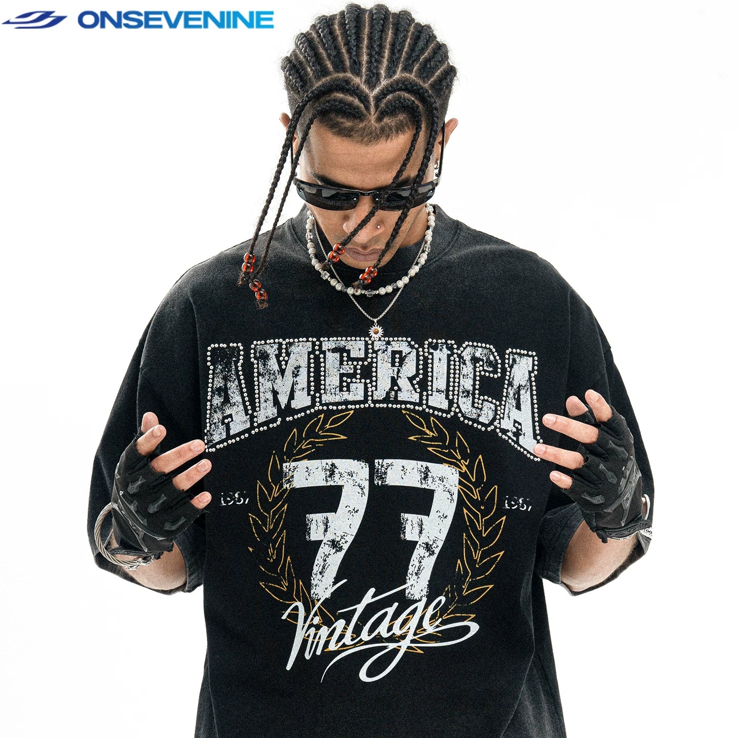 ONSEVENINE "America 77 Vintage" Graphic Tee