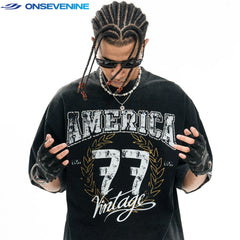ONSEVENINE "America 77 Vintage" Graphic Tee