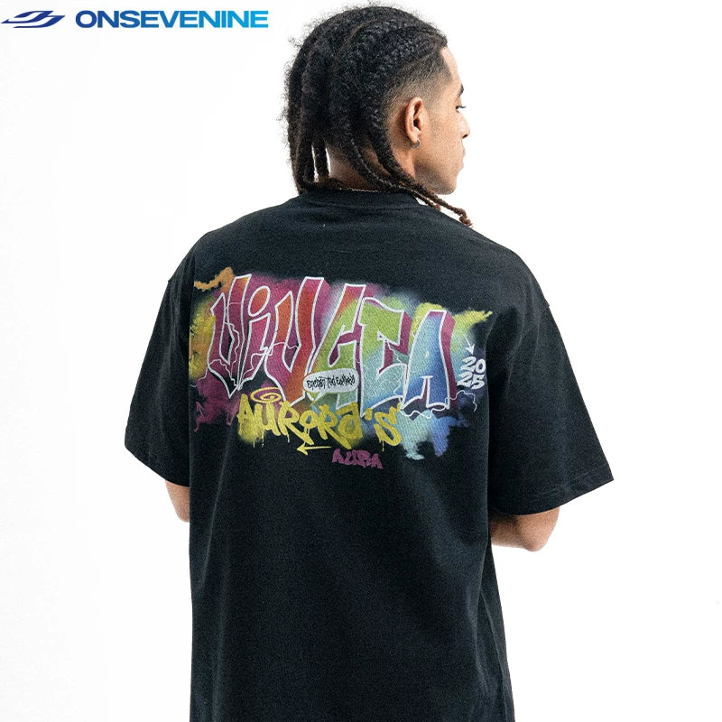 ONSEVENINE Graffiti Airbrush Back-Graphic Tee