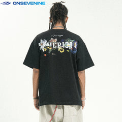 ONSEVENINE "N" Floral Logo Graphic Tee