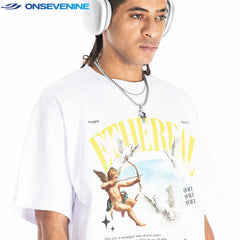 ONSEVENINE "Ethereal" Cherub and Doves Graphic Tee