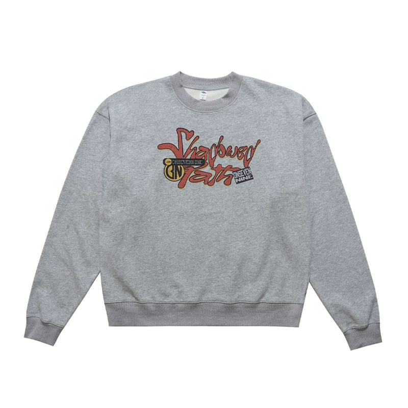 ONSEVENINE Graffiti-Style Lettering Heather Grey Sweatshirt