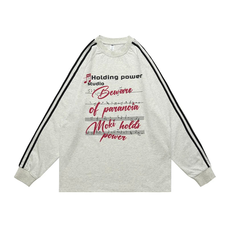 ONSEVENINE "Holding Power / Moki" Musical Graphic Long-Sleeve Shirt
