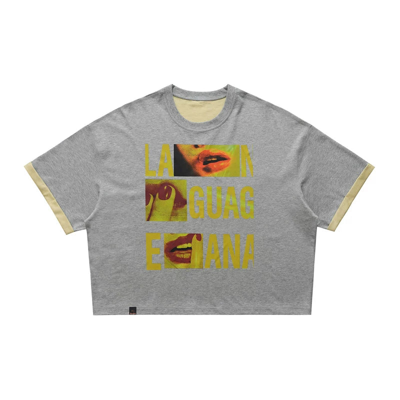 ONSEVENINE "Language" Collage Graphic Tee