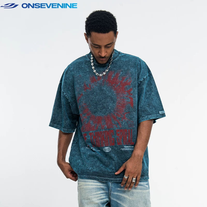 ONSEVENINE "Thinking Spiral" Graphic Tee