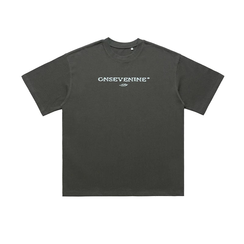 ONSEVENINE Distressed Logo Wash Tee