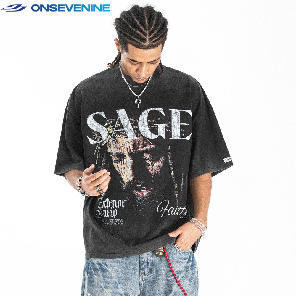 ONSEVENINE "SAGE" Crown of Thorns Graphic Tee