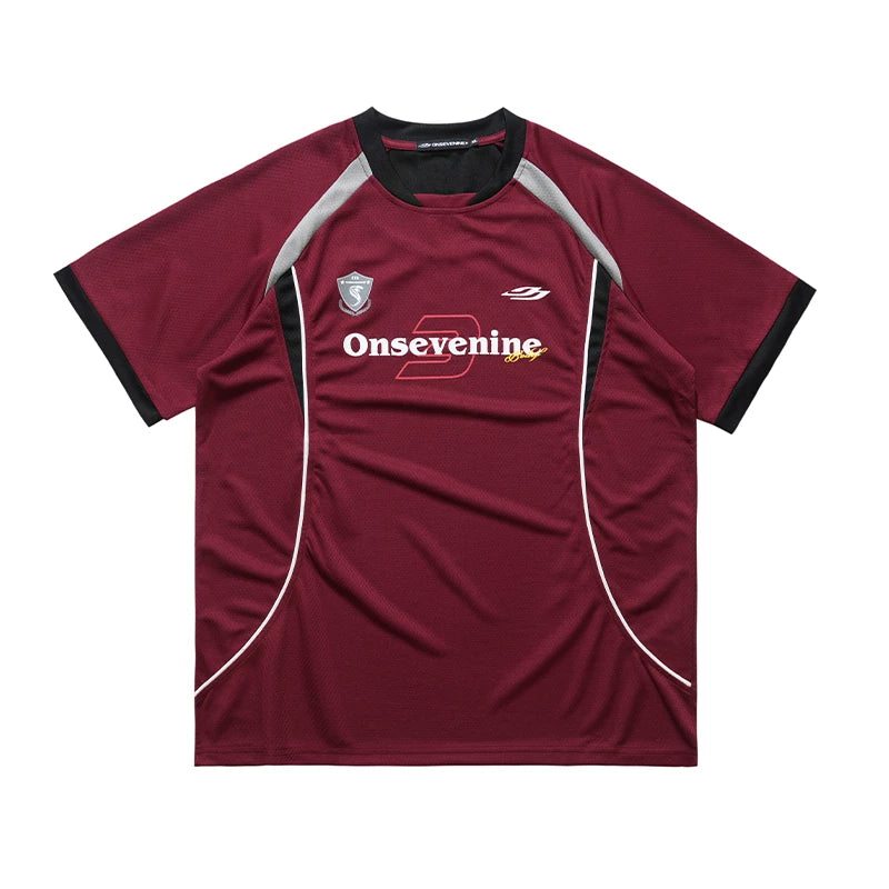 ONSEVENINE Sporty Red Jersey Tee