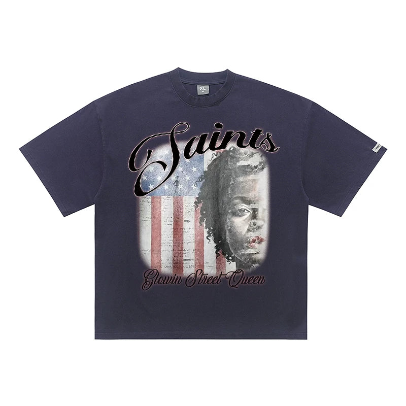 ONSEVENINE "Saints" Flag & Portrait Graphic Tee