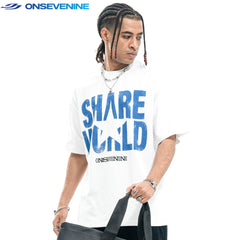 ONSEVENINE "Share World" Star Graphic Tee