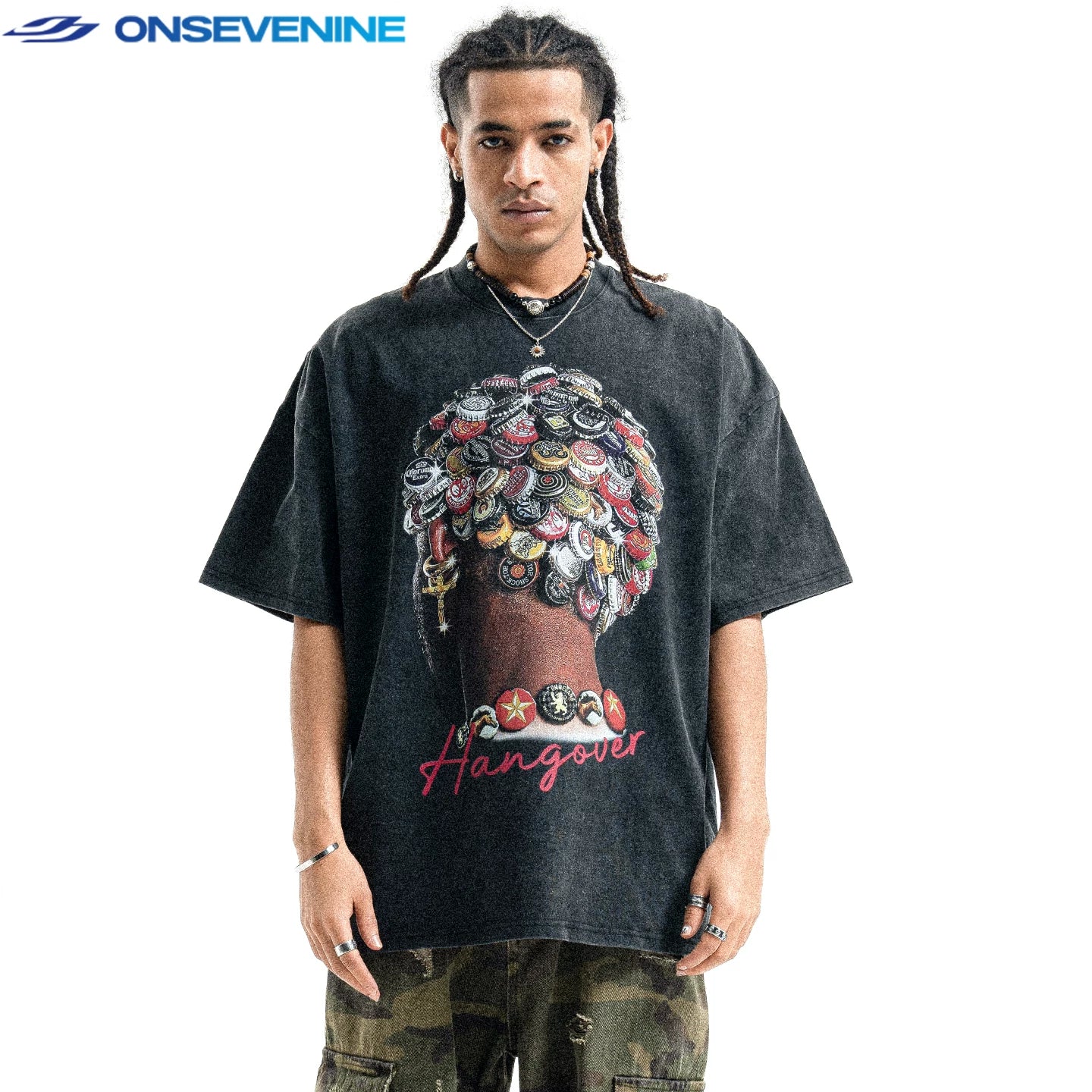 ONSEVENINE "Hangover" Bottle Cap Graphic Tee