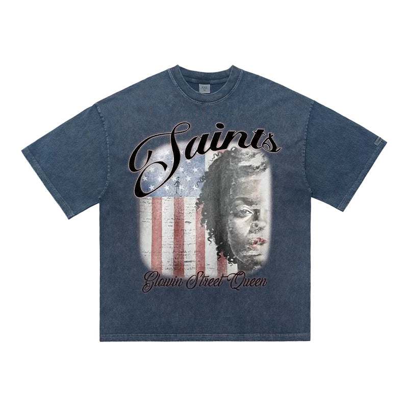 ONSEVENINE "Saints" Flag & Portrait Graphic Tee