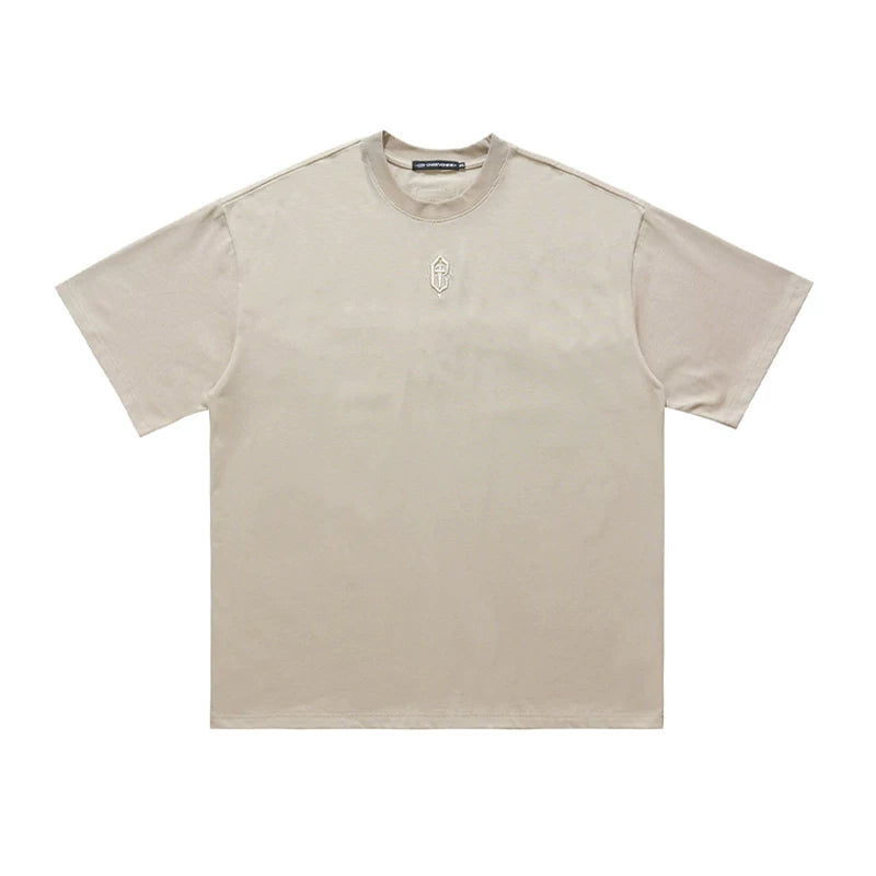 ONSEVENINE Gothic Embroidered Brown Tee