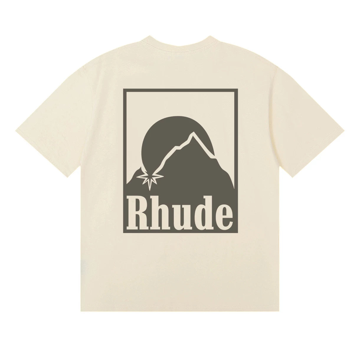 RHUDE Mountain Graphic Print T-Shirt - Cream