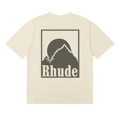 RHUDE Mountain Graphic Print T-Shirt - Cream