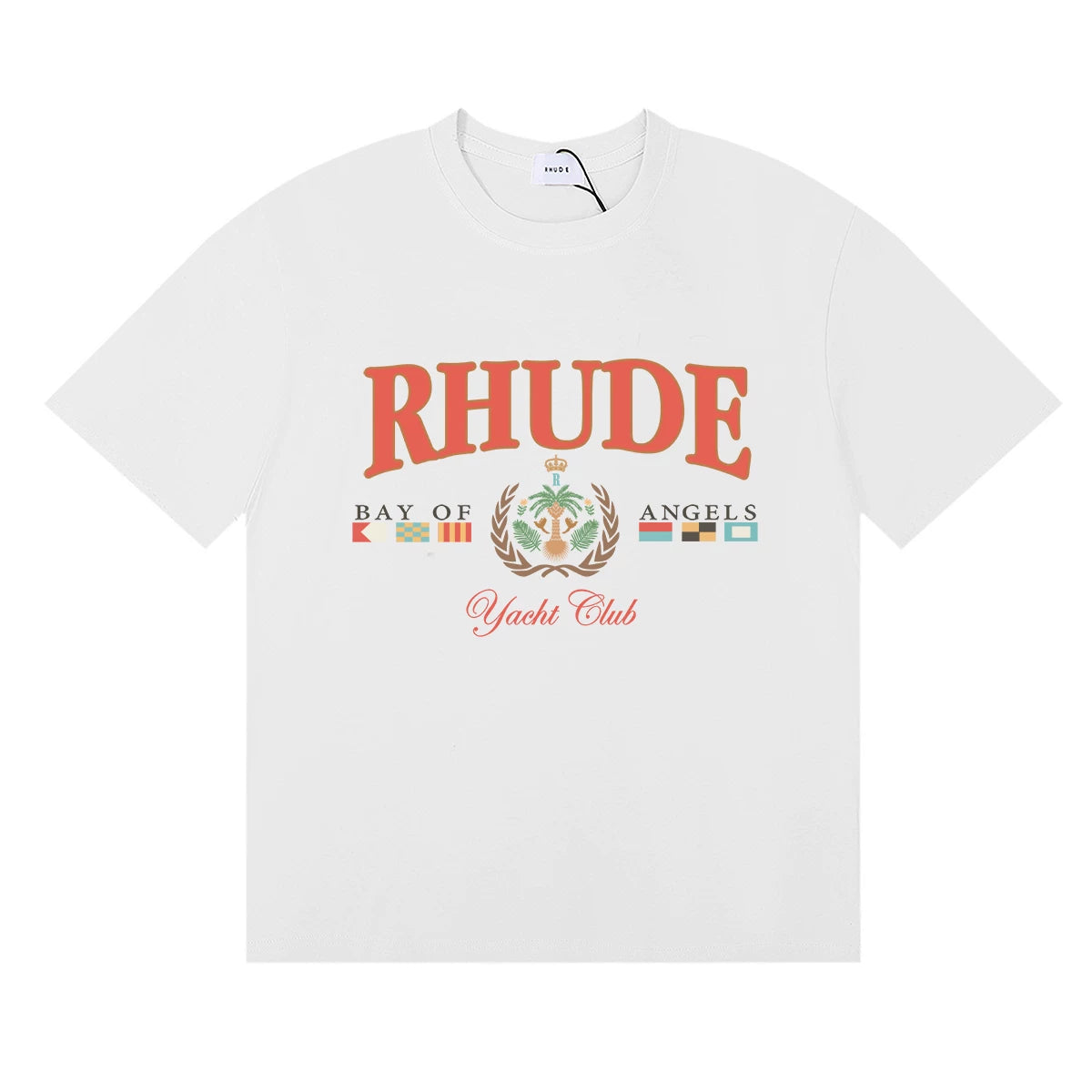 RHUDE "Bay of Angels Yacht Club" Graphic Print T-Shirt - White