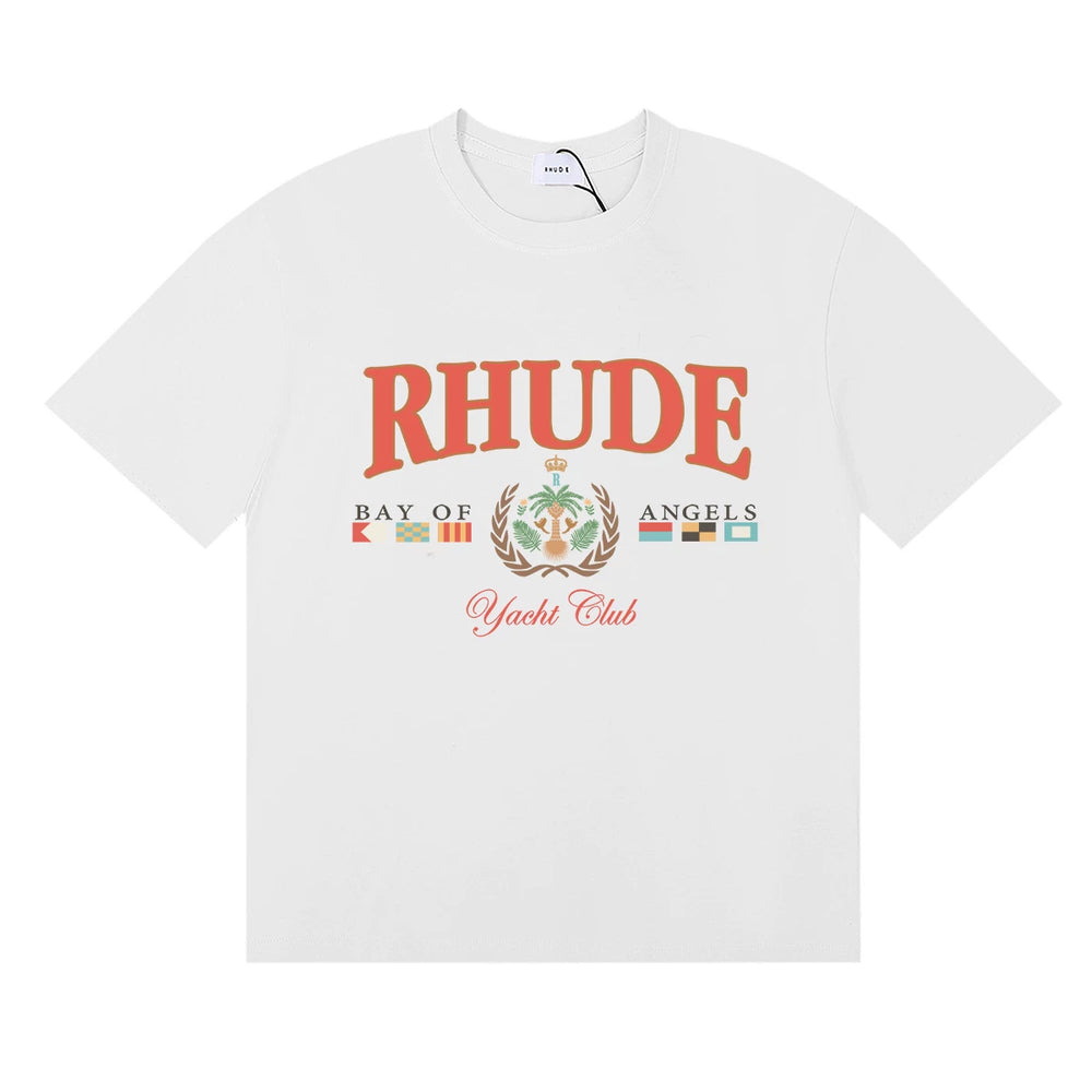 RHUDE "Bay of Angels Yacht Club" Graphic Print T-Shirt - White
