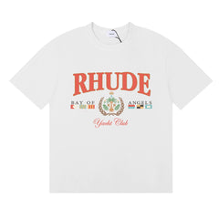 RHUDE "Bay of Angels Yacht Club" Graphic Print T-Shirt - White