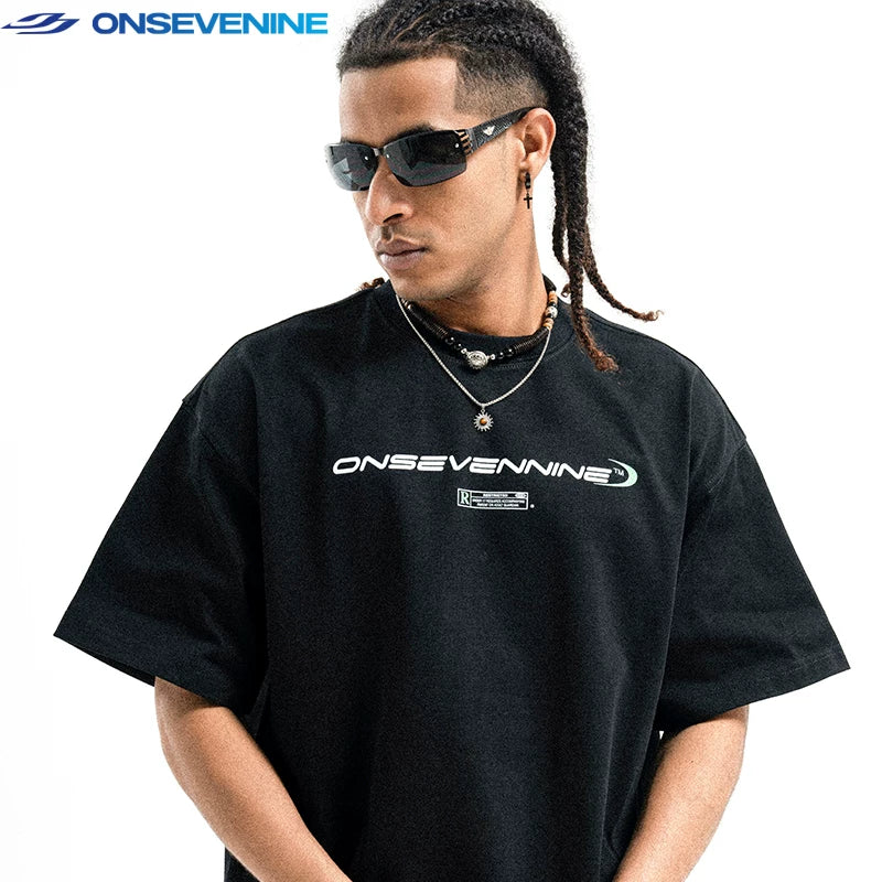 ONSEVENINE Tech-Font Minimalist Logo Tee