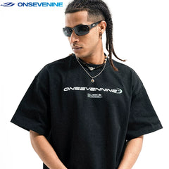 ONSEVENINE Tech-Font Minimalist Logo Tee