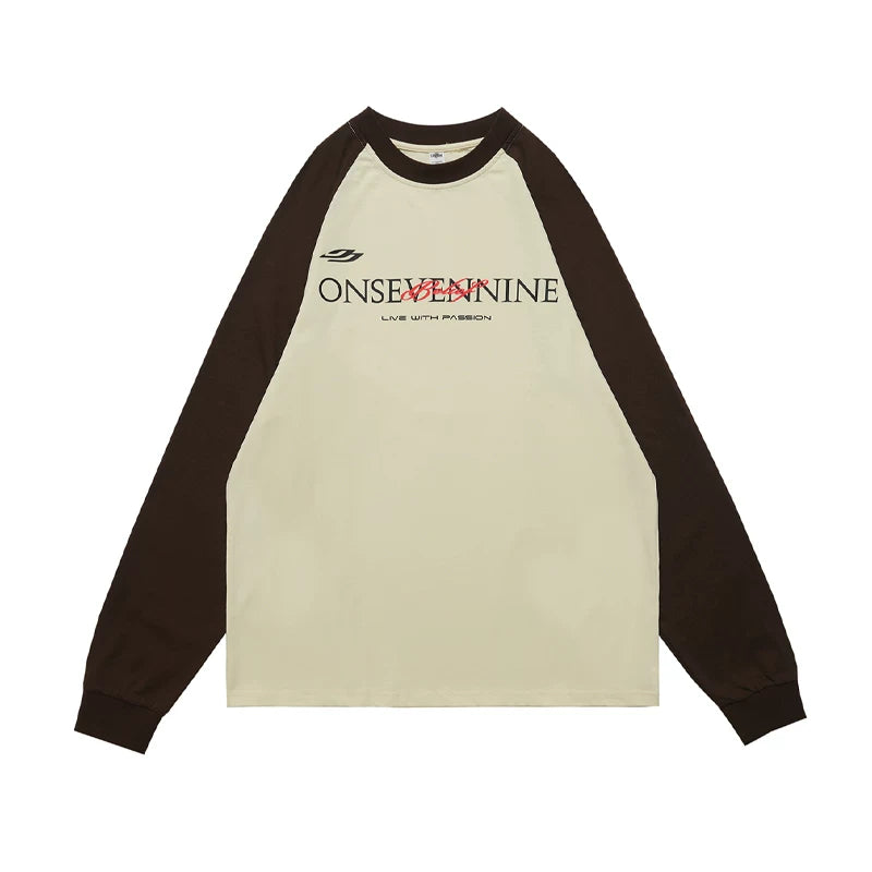 ONSEVENINE "Live With Passion" Raglan Long-Sleeve Shirt