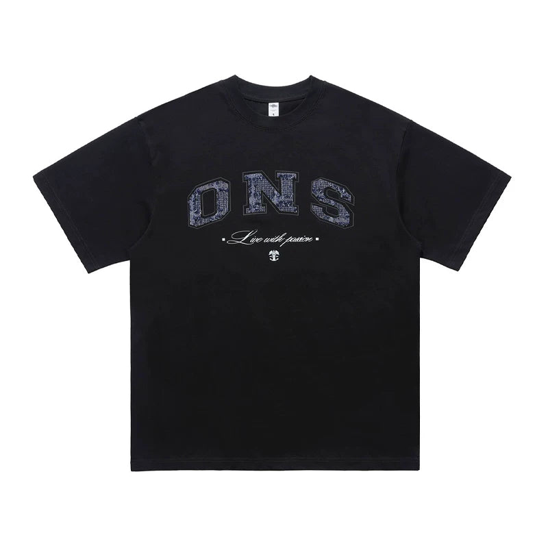 ONSEVENINE "ONS / Live with Passion" Varsity Graphic Tee
