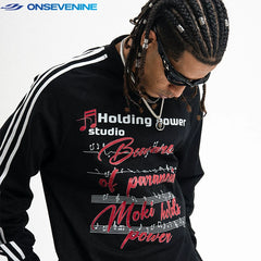ONSEVENINE "Holding Power / Moki" Musical Graphic Long-Sleeve Shirt