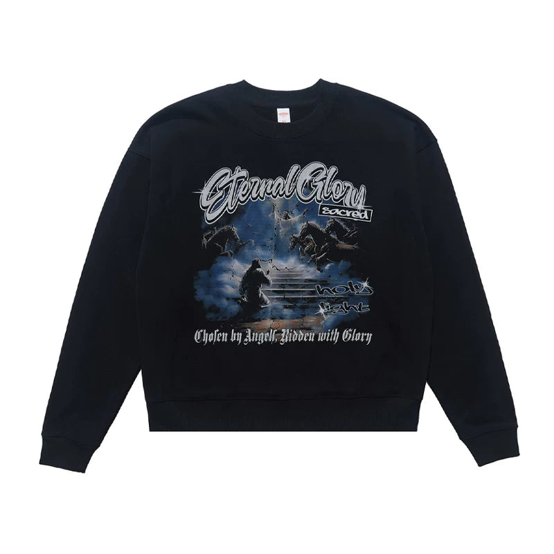 ONSEVENINE "Eternal Glory" Graphic Heather Grey Sweatshirt