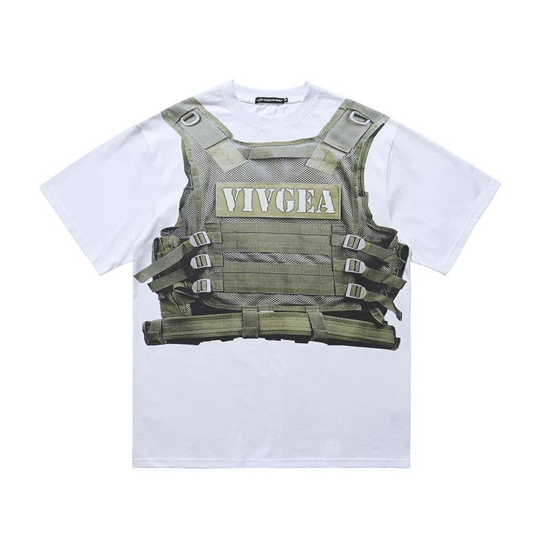 ONSEVENINE "VIVGEA" Tactical Vest Trompe-l'œil Graphic Tee