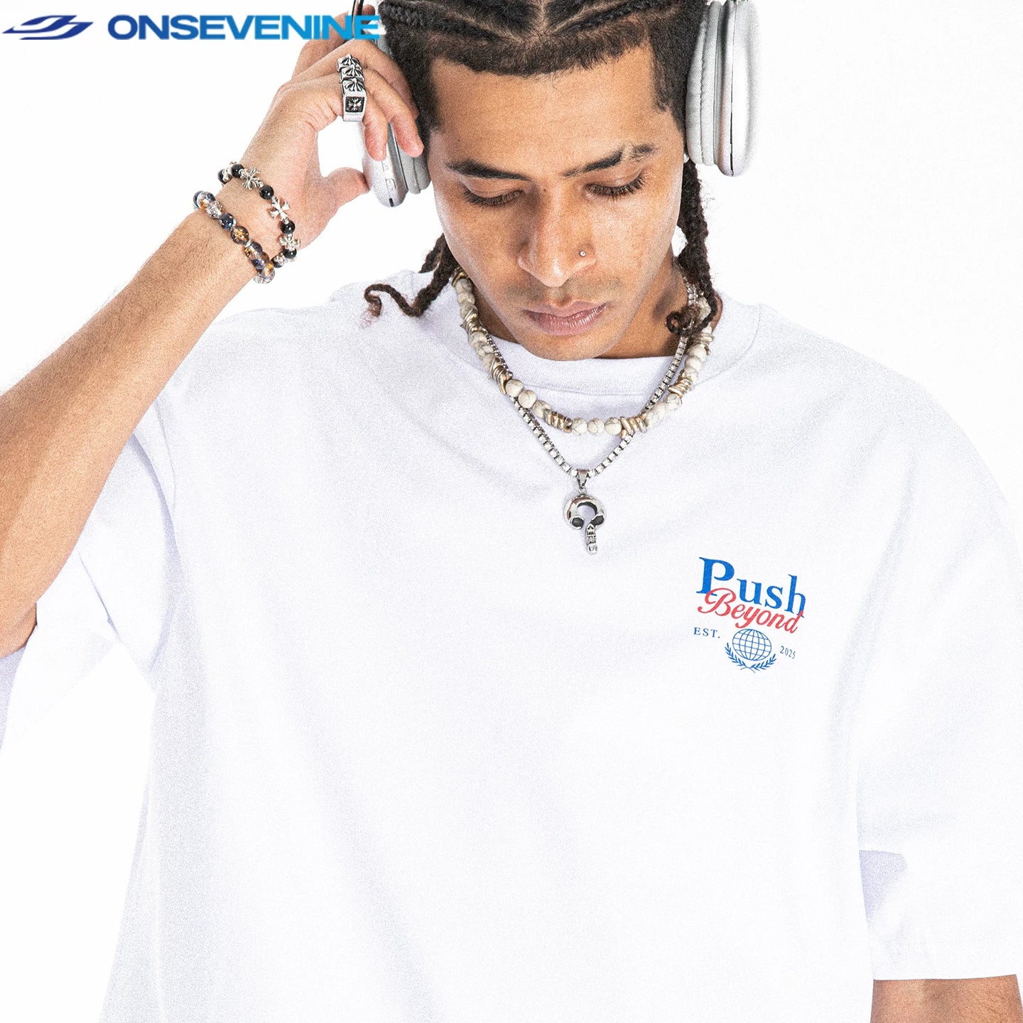 ONSEVENINE "Push Beyond" Motivational Graphic Tee