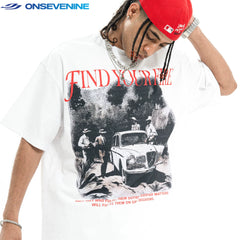 ONSEVENINE "Find Your Fire" Vintage Car Graphic Tee