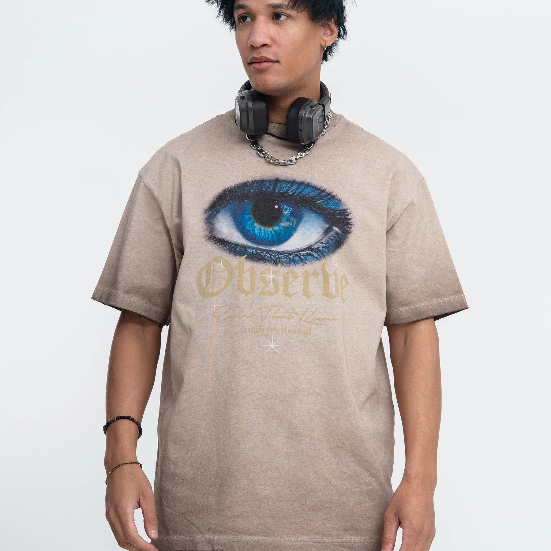 ONSEVENINE "Observe" Blue Eye Graphic Tee