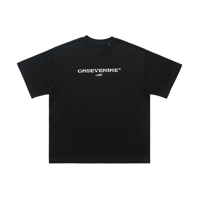 ONSEVENINE Distressed Logo Wash Tee