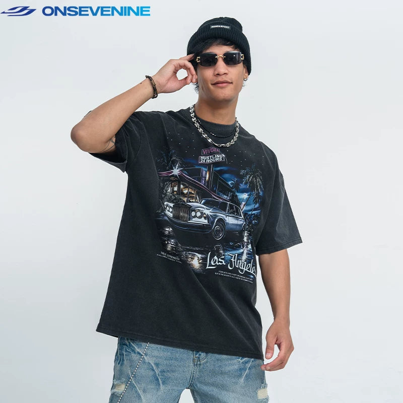 ONSEVENINE "Los Angeles" Vintage Car Graphic Tee