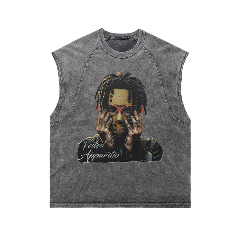 ONSEVENINE Hockey Mask Portrait Sleeveless Tee