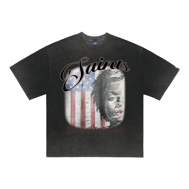 ONSEVENINE "Saints" Flag & Portrait Graphic Tee