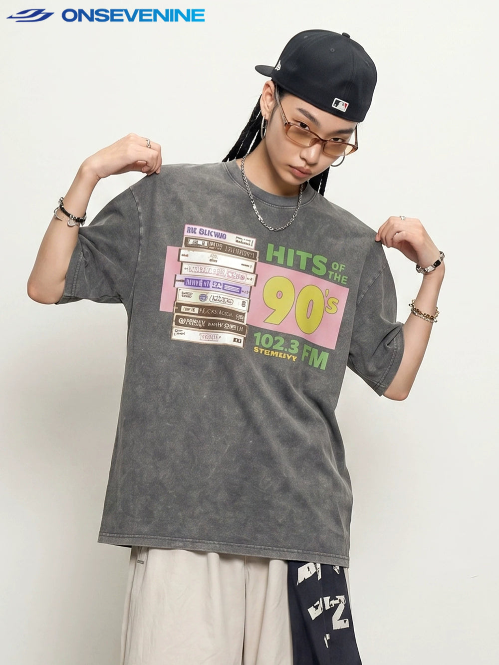 ONSEVENINE "Hits of the 90's" Cassette Tape Graphic Tee