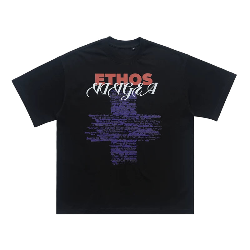 ONSEVENINE "Ethos" Typography Cross Graphic Tee
