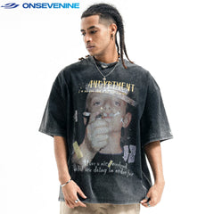 ONSEVENINE Smoking Figure Graphic Tee