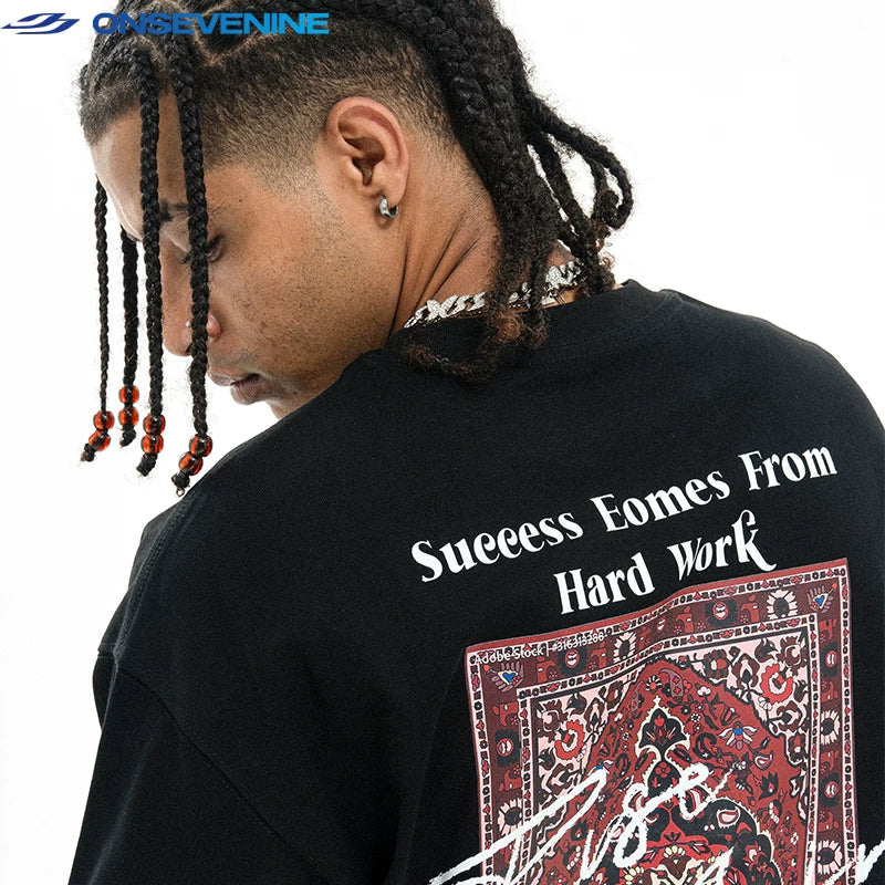 ONSEVENINE "Success Comes From Hard Work" Persian Rug Graphic Tee