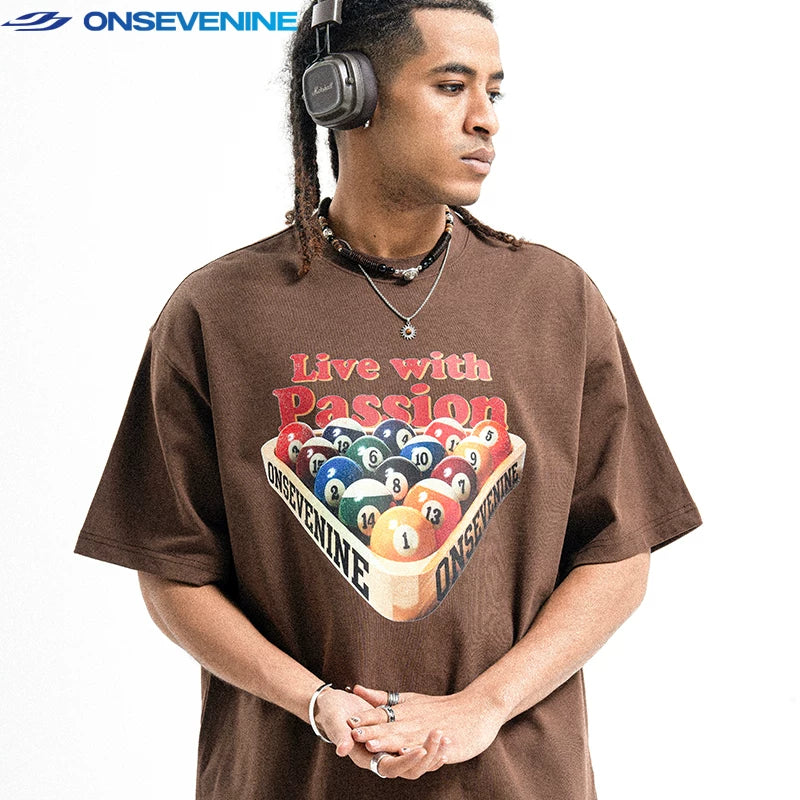 ONSEVENINE "Live with Passion" Billiards Graphic Tee