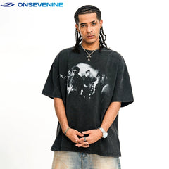 ONSEVENINE Vintage Band Photo Graphic Tee