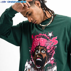 ONSEVENINE "Psychopath Blood" Long-Sleeve Graphic Tee