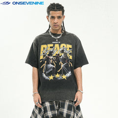 ONSEVENINE "Lucky Club / Peace" Boxing Graphic Tee