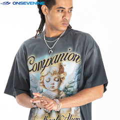 ONSEVENINE "Companion" Praying Cherub Graphic Tee