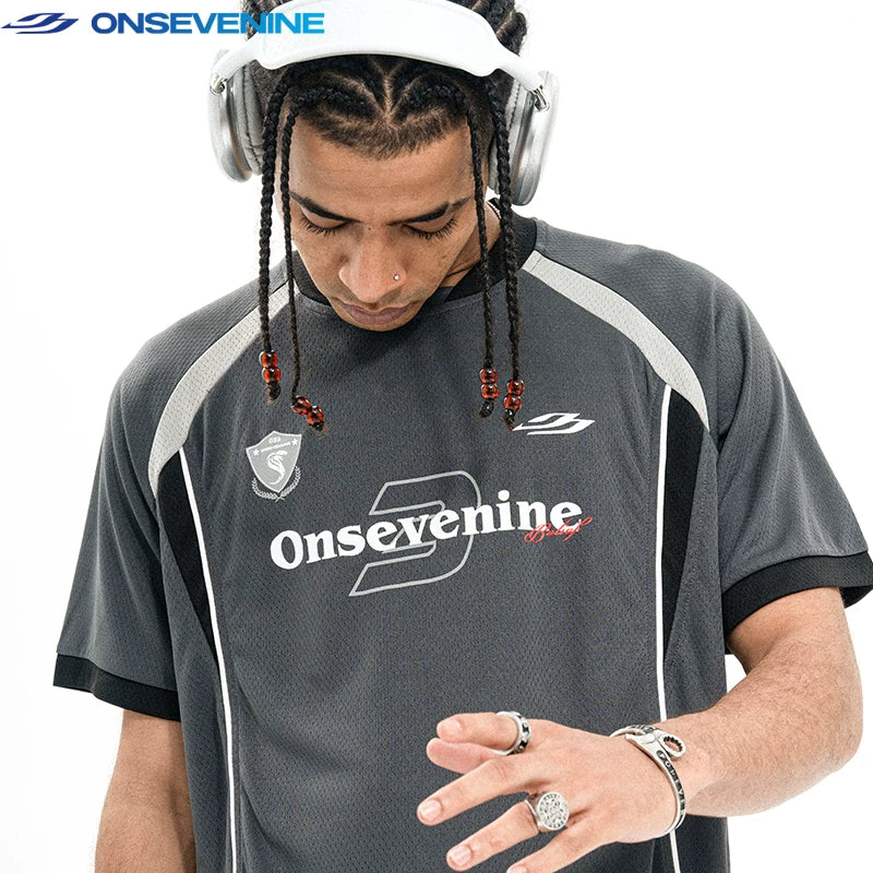 ONSEVENINE Sporty Red Jersey Tee