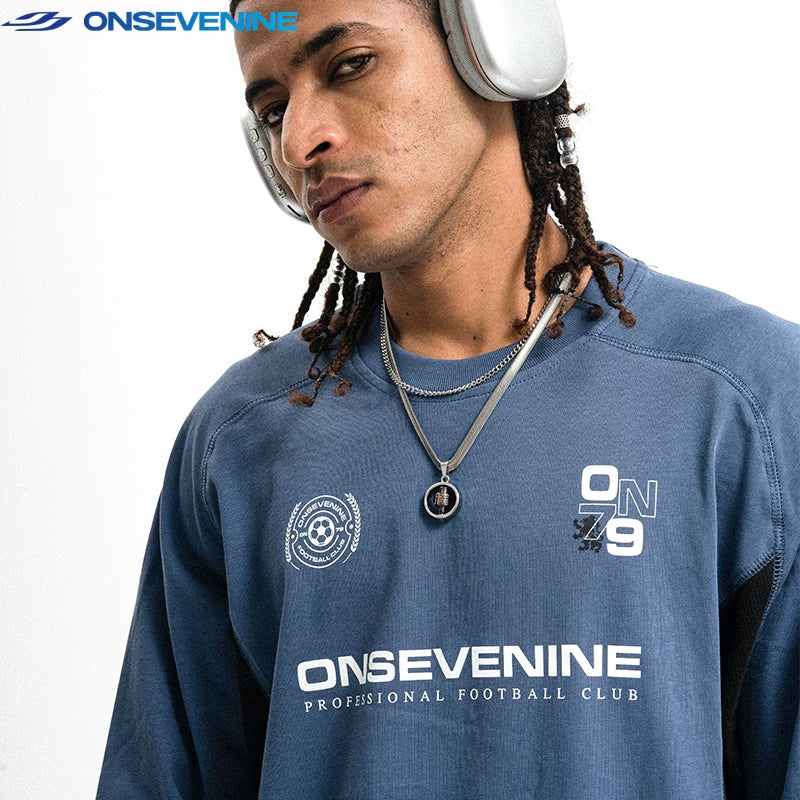 ONSEVENINE "Professional Football Club" Blue Long-Sleeve Shirt