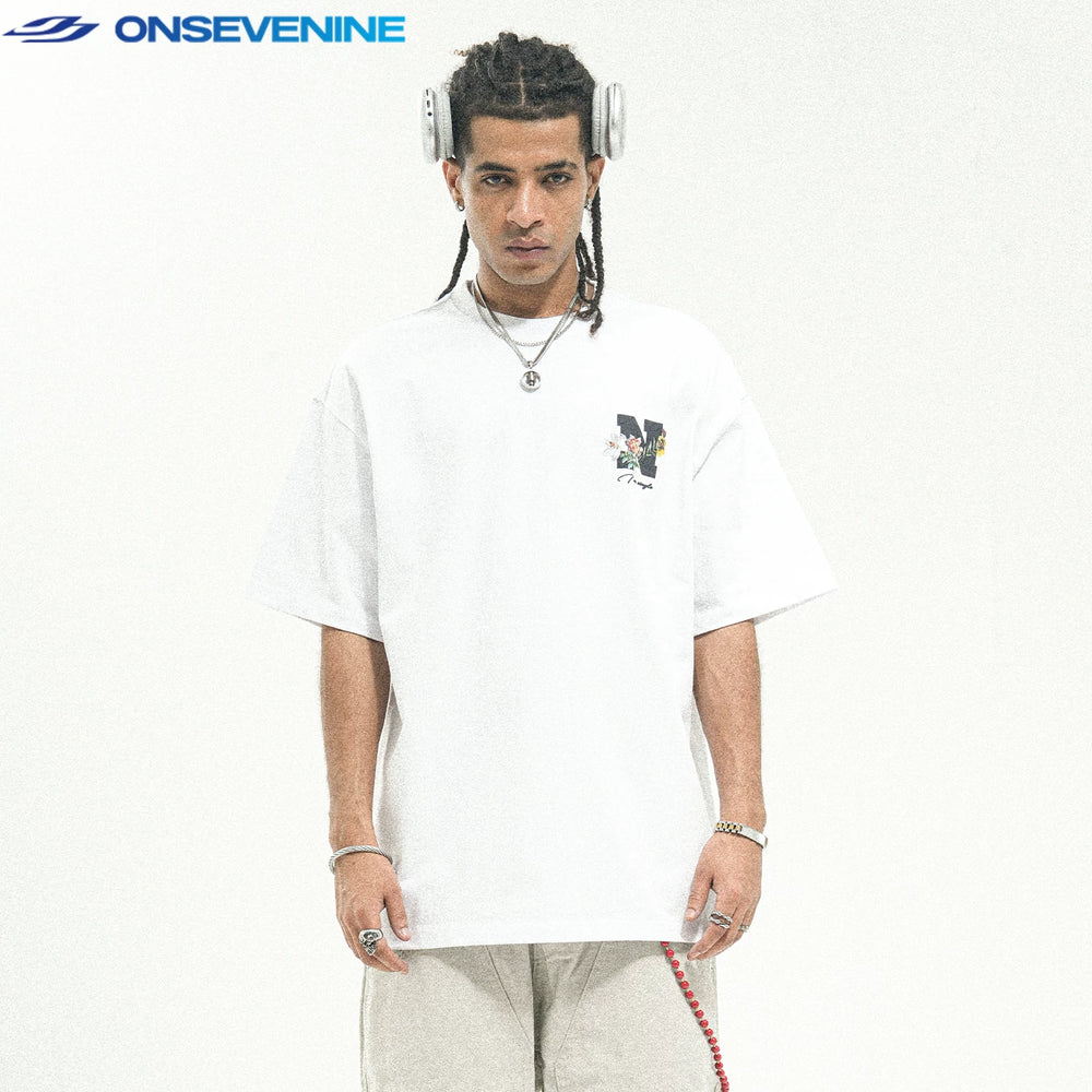 ONSEVENINE "N" Floral Logo Graphic Tee